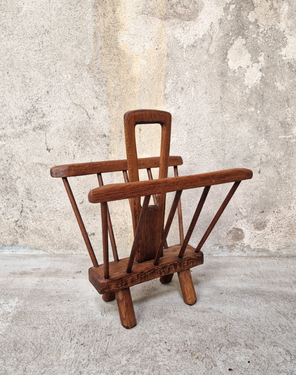 Brutalist magazine rack 1950