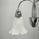 1950s Chrome and Floral Glass Chandelier by Elektroinstala Děčín