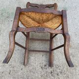 8 Louis XV chairs in solid oak and straw with shell sculptures
