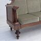 1930s, Danish 3 seater antique sofa, furniture velour, ash wood.