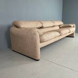 Vico Magistretti "Maralunga" 3-seater re-upholstered full wool sofa for Cassina