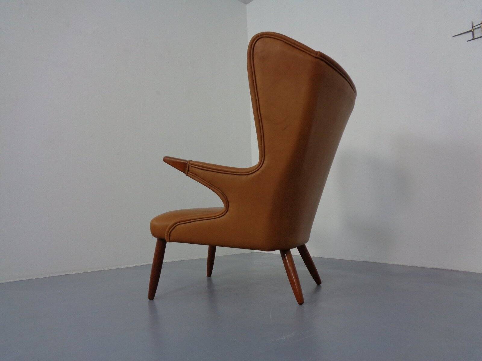 Teak and leather armchair by Svend Skipper for Skippers Møbler, Denmark, 1960s