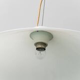 White glass pendant lamp 1970s vintage modernism