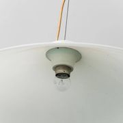 White glass pendant lamp 1970s vintage modernism