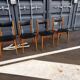 Series of 4 vintage scandinavian chairs with compass feet