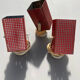 Set of 3 sconces 50s red metal