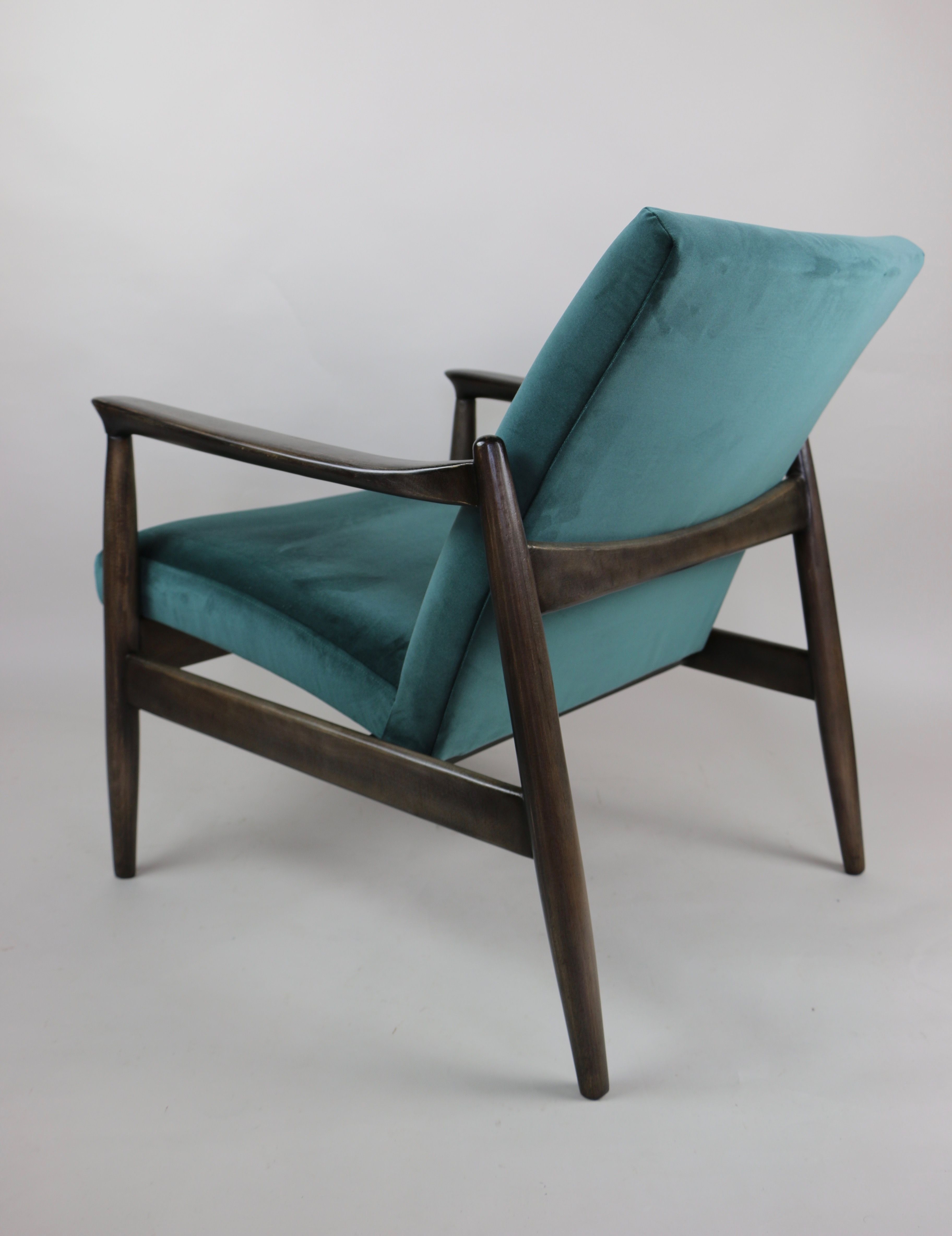 Fauteuil en velours vintage par Edmund Homa années 1970