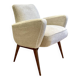 Vintage armchair – Ecru fabric – 1970s
