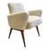 Vintage armchair – Ecru fabric – 1970s