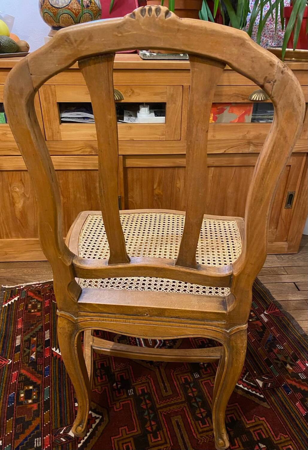 1 caned beech chair, 1950s
