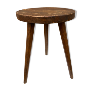 Tabouret de ferme tripode rustique