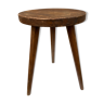 Brutalist rustic tripod farm stool made of vintage wood