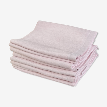 Set of 9 pink cotton napkins