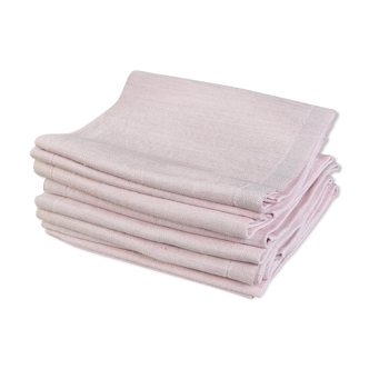 Set of 9 pink cotton napkins