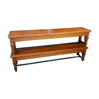 Pair of benches from Banque de France furniture in solid oak