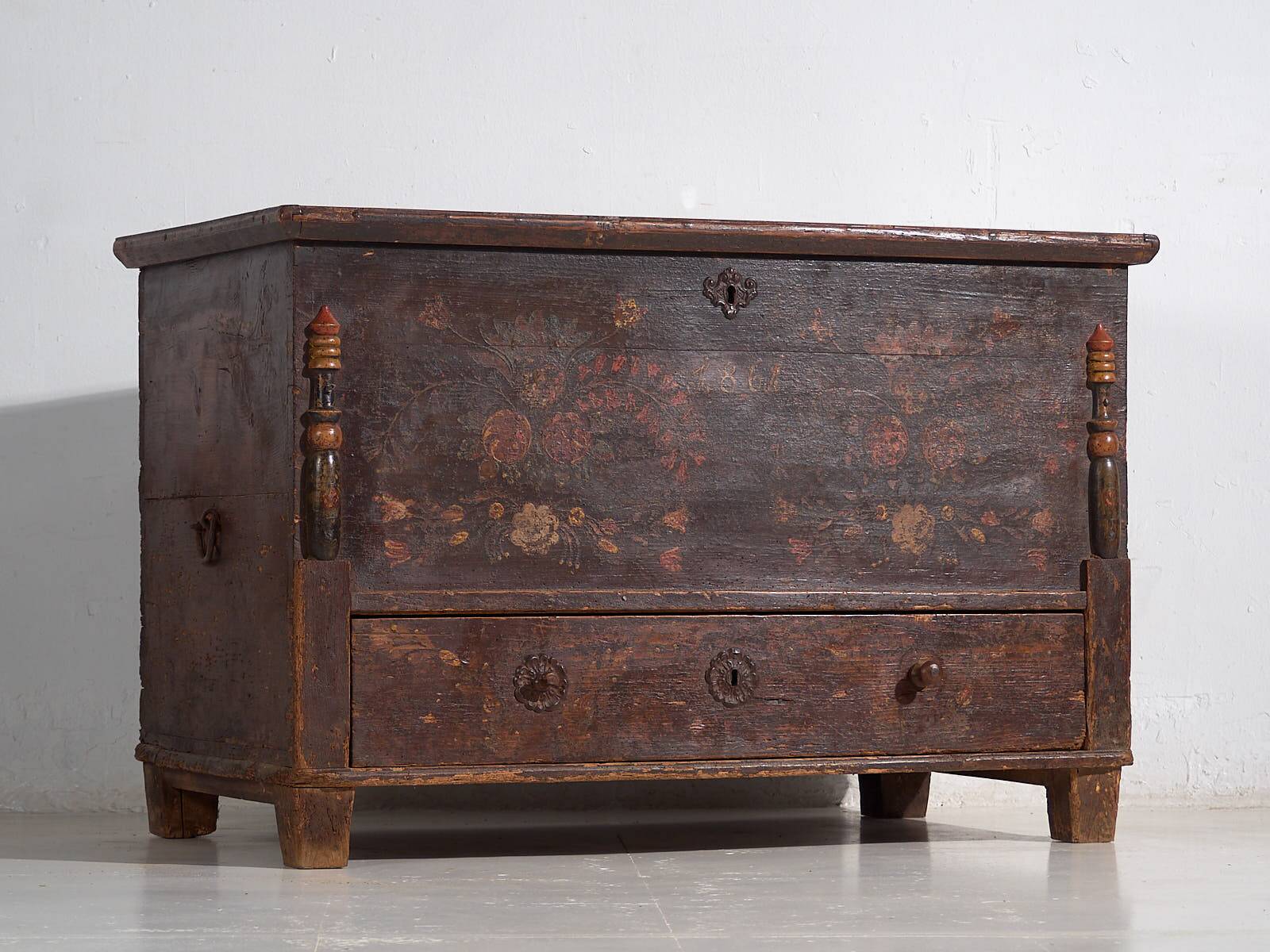 Antique storage trunk dated 1861 #23