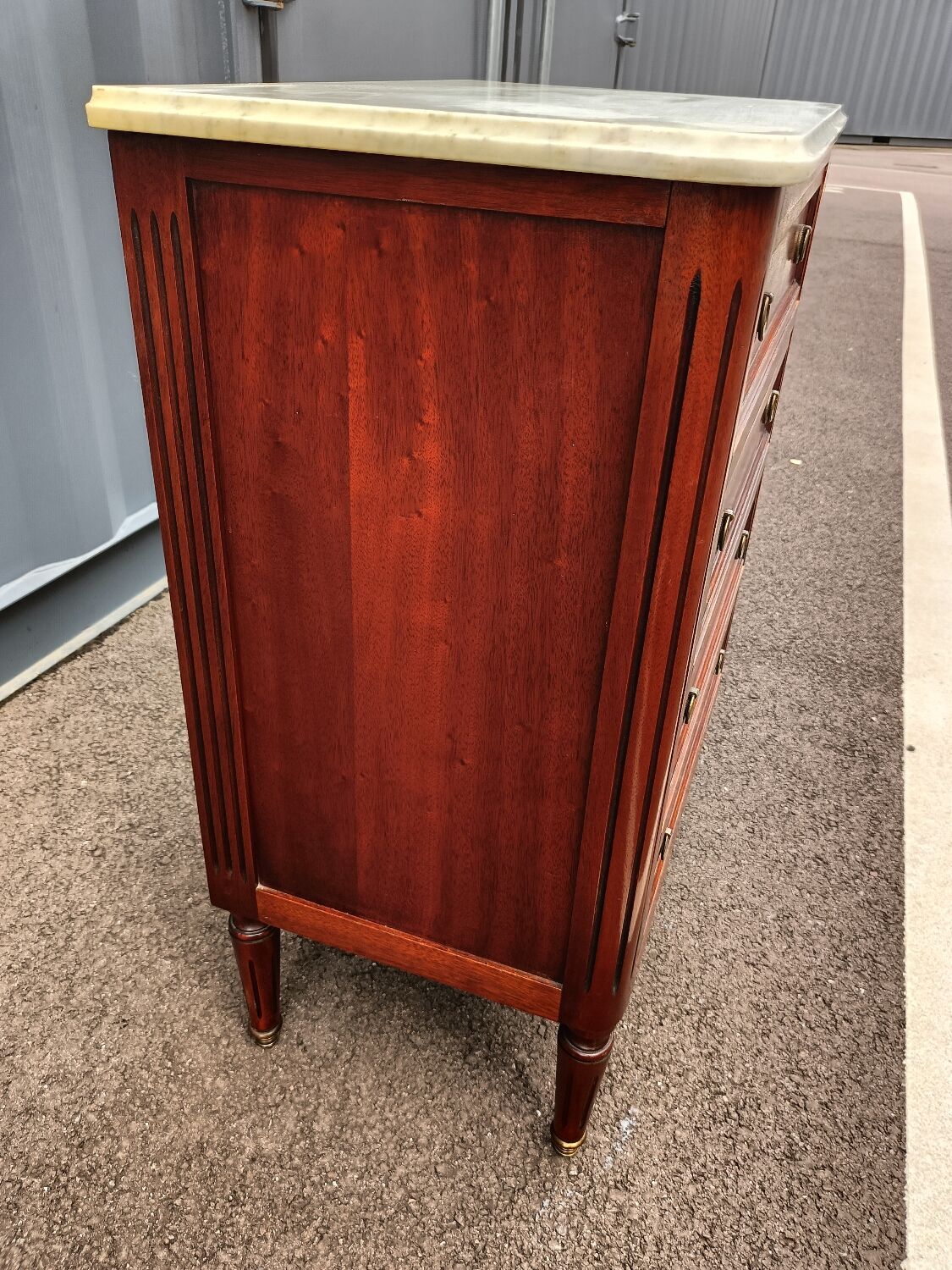 Chest of drawers style louis xvi marble top