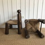 Pair of children's chairs or armchairs by Charles Dudouyt.