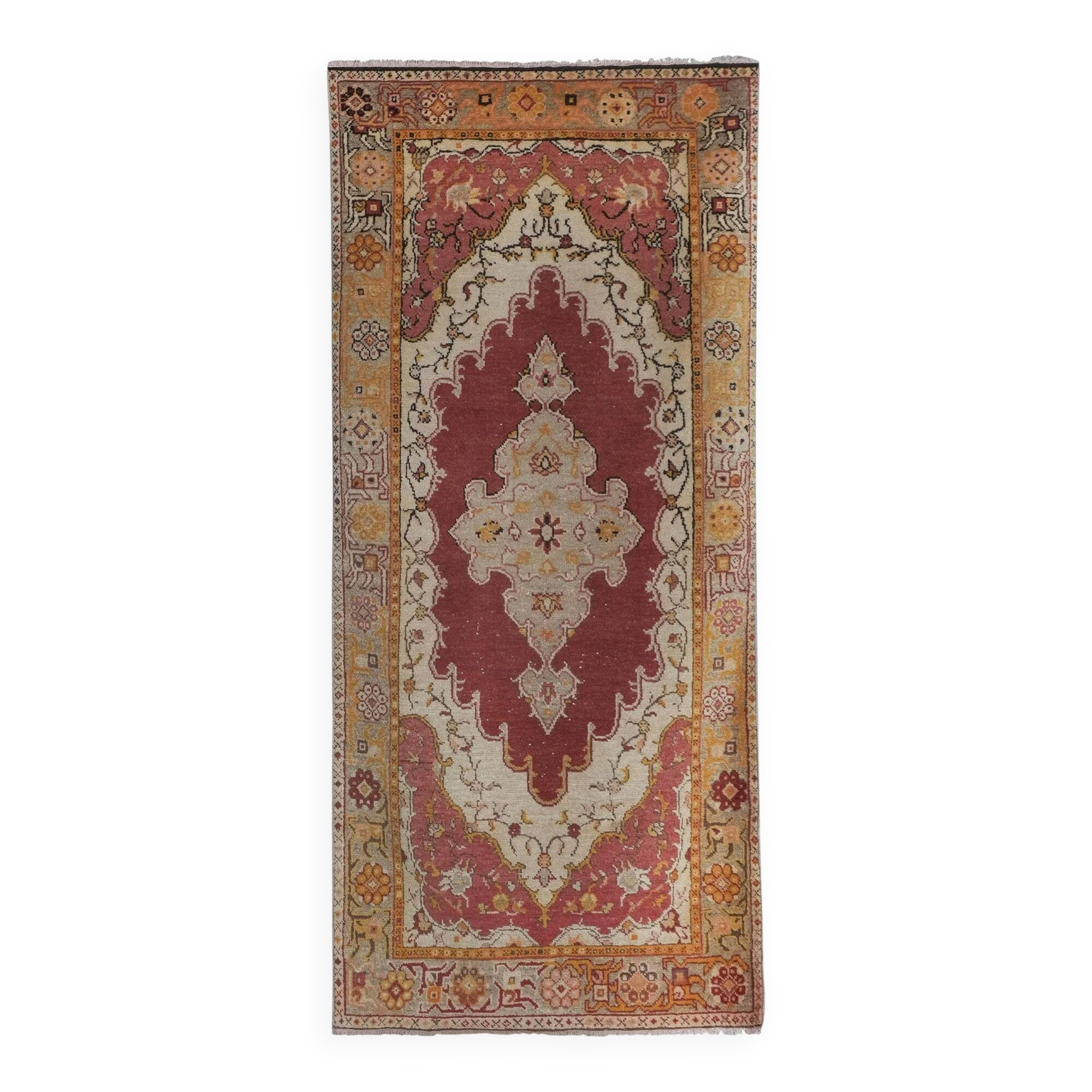 Vintage handmade Turkish rug 105x240 cm