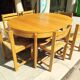 Table and six chairs in elm. Vintage