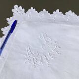 Pillowcase AB scalloped edge English embroidery tulips