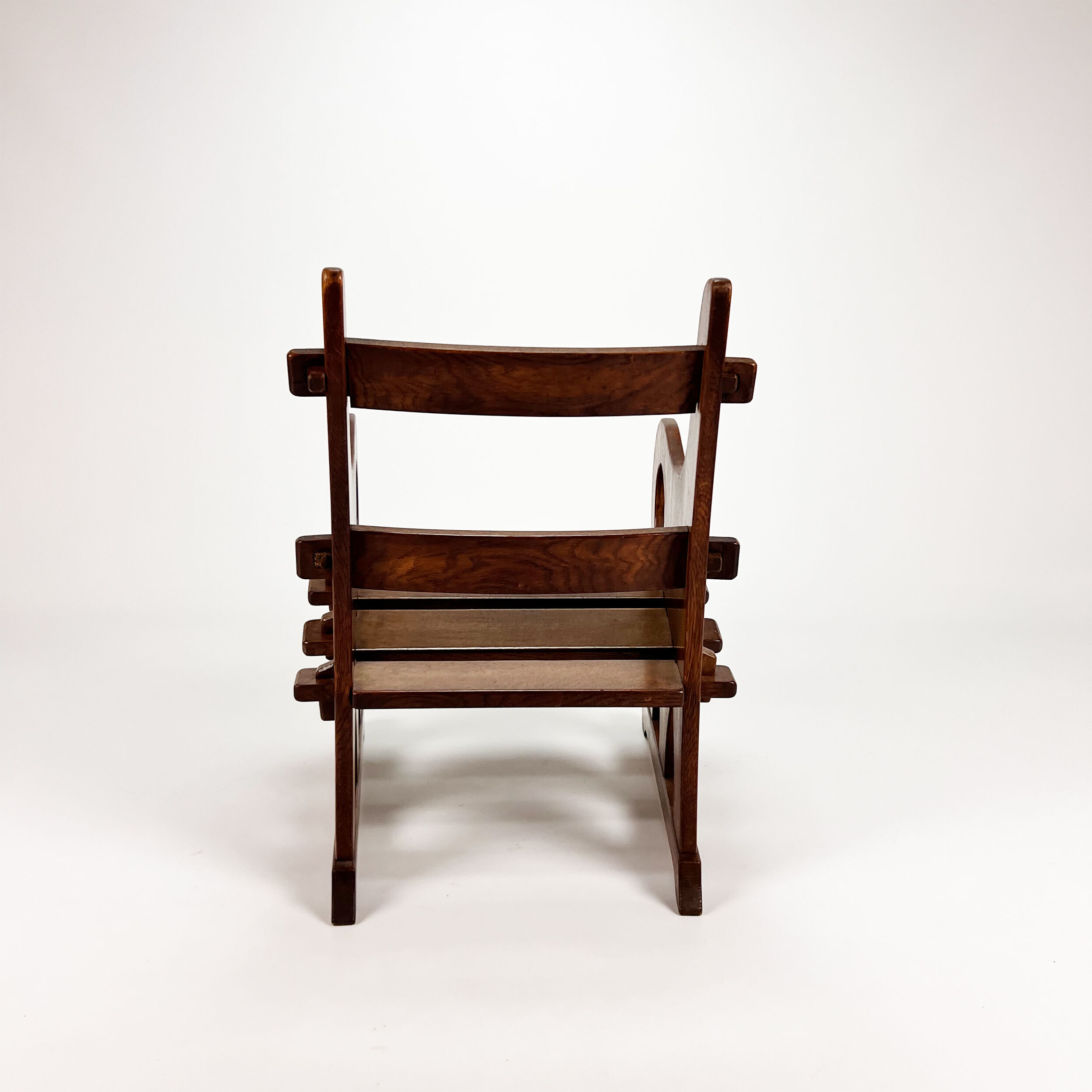 Mid Century Arts & Crafts Oak Lounge Chair, 1950s