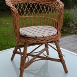 Rattan children's chair from the 60s and 70s