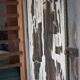 Abstract painting signed Besson Eric, canvas on wooden panel, wall decoration.