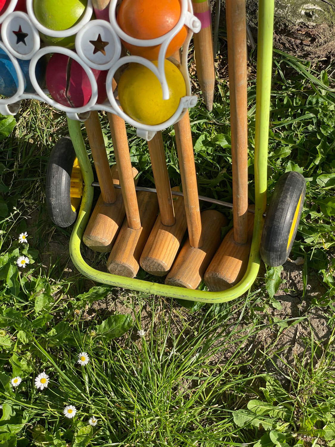 Wooden croquet game