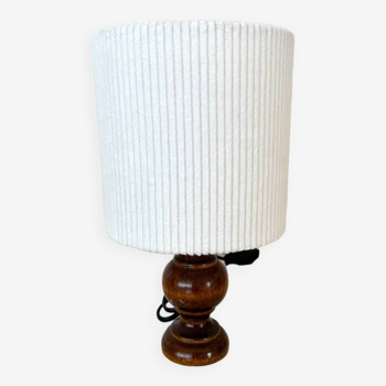 Wooden and velvet lamp