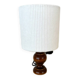 Wooden and velvet lamp