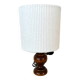 Wooden and velvet lamp