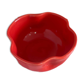Bol céramique émaillée artisanal fleur trèfle pop rouge coquelicot