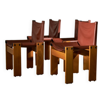 Set of Monk Chairs by Afra and Tobia Scarpa for Molteni, 1973