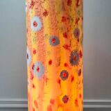Large red Murano style Italian blown glass lamp and seventies lampshade from the 70s