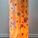 Large red Murano style Italian blown glass lamp and seventies lampshade from the 70s
