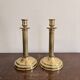 Antique Pair of Gilded Brass Candle Holders Empire Column Louis XVI Villedieu