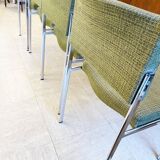 4 Kvadrat khaki and chrome chairs, 1970