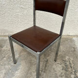 4 vintage leather/iron chairs