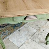 Olive green patinated table