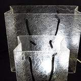 Lucite shopping bag lamps mid-century, set of 2