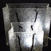 Lucite shopping bag lamps mid-century, set of 2