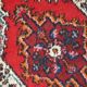 Vintage persian carpet hamadan handmade 1.3' x 1.9' (40cm x 60cm) 1970s, 1c761