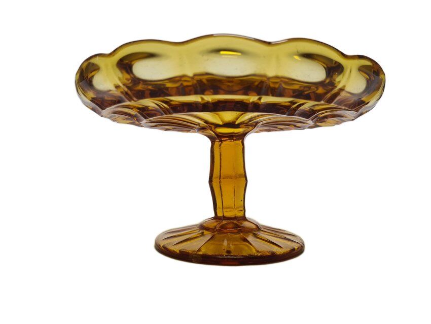 Cake bowl on stand from Ząbkowice Glassworks, 1970s