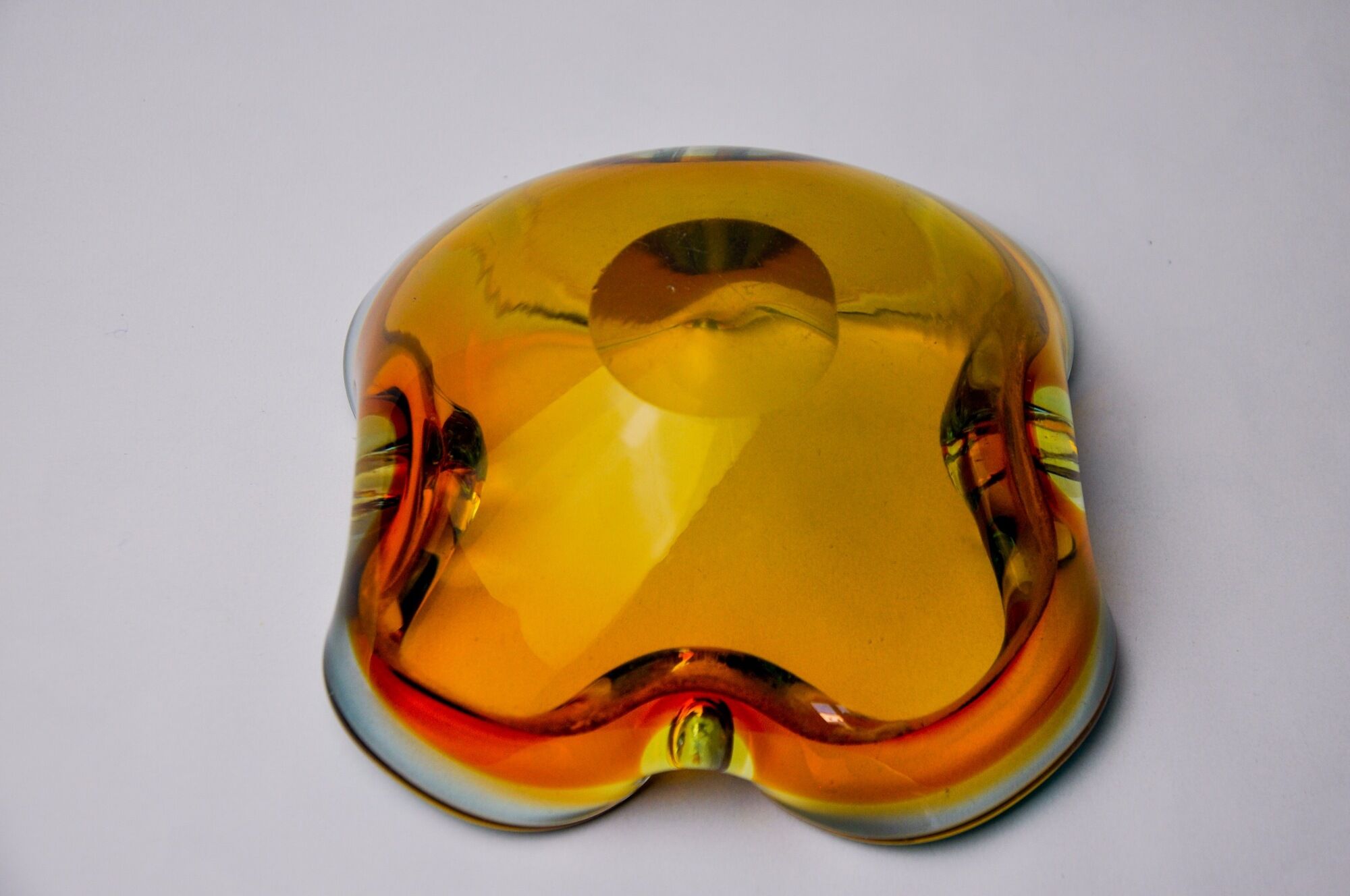 Multicolored Sommerso ashtray by seguso, murano glass, Italy, 1970