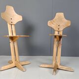 Paire de chaises ergonomiques en contreplaqué par Rybo, 1970