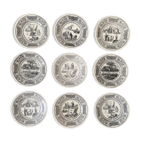 Set de 9 assiettes Gien « rébus « .
