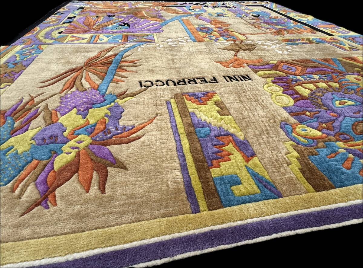 Modern rug signed nini ferrucci 240x205 cm