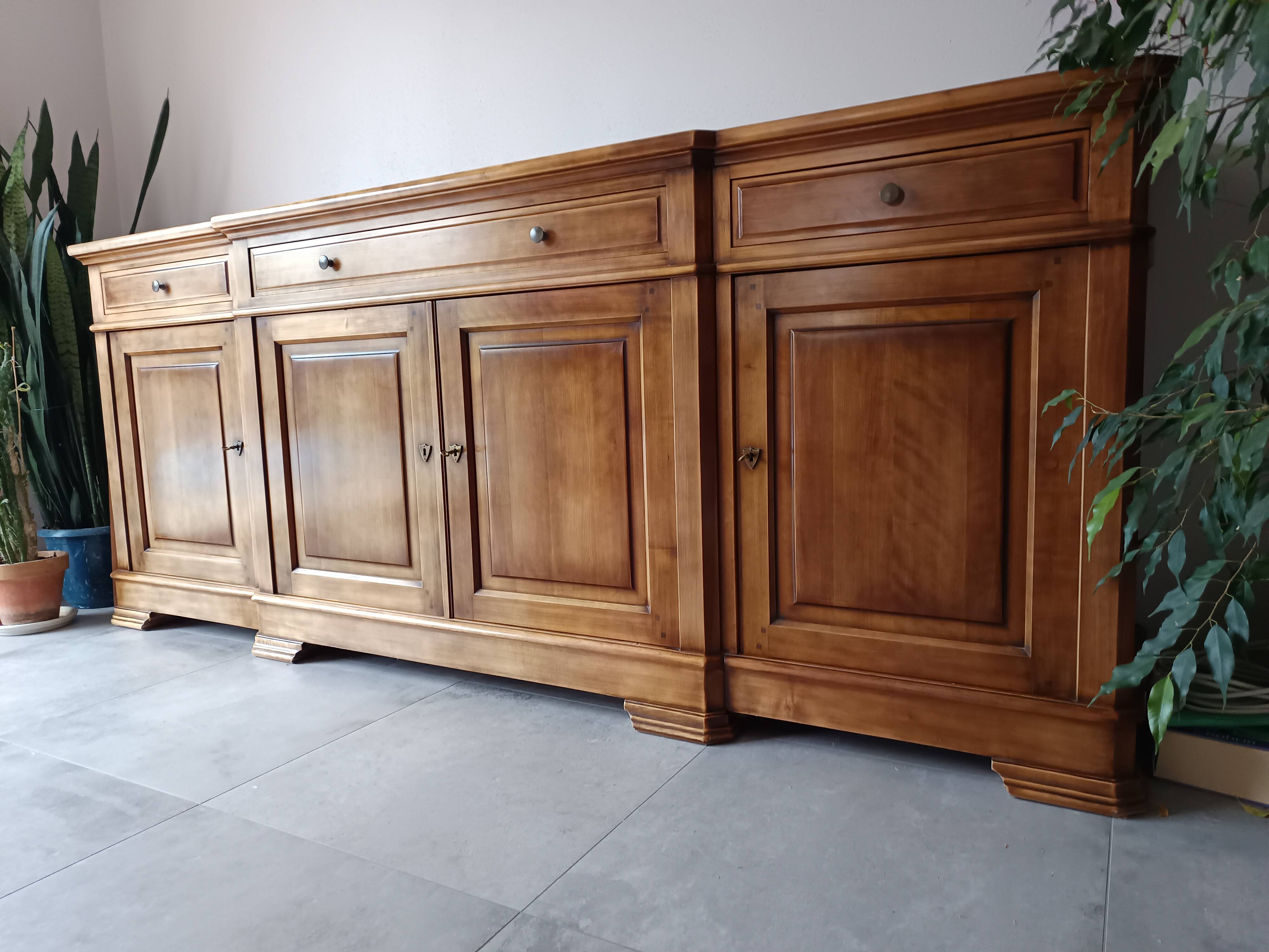 Louis Philippe style sideboard in solid cherry wood