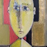 Contemporary Figurative Oil Painting "Portrait of a Boy" Framed, 2009